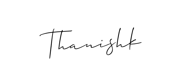 Design your own signature with our free online signature maker. With this signature software, you can create a handwritten (Allison_Script) signature for name Thanishk. Thanishk signature style 2 images and pictures png