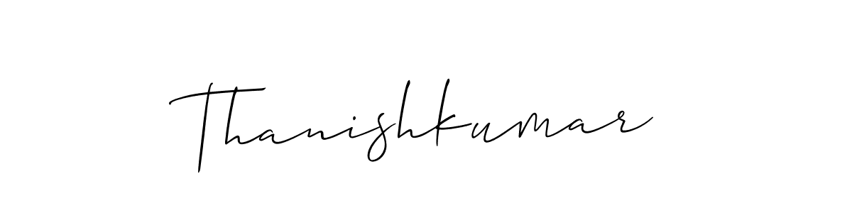 Create a beautiful signature design for name Thanishkumar. With this signature (Allison_Script) fonts, you can make a handwritten signature for free. Thanishkumar signature style 2 images and pictures png