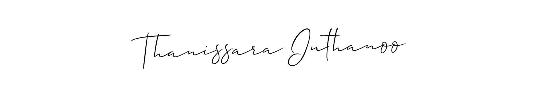 Also You can easily find your signature by using the search form. We will create Thanissara Inthanoo name handwritten signature images for you free of cost using Allison_Script sign style. Thanissara Inthanoo signature style 2 images and pictures png