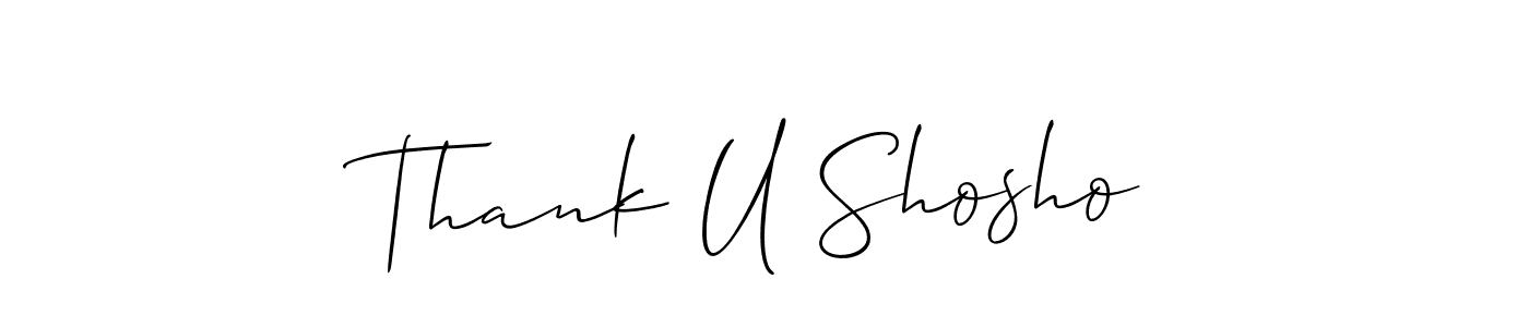 Also we have Thank U Shosho name is the best signature style. Create professional handwritten signature collection using Allison_Script autograph style. Thank U Shosho signature style 2 images and pictures png