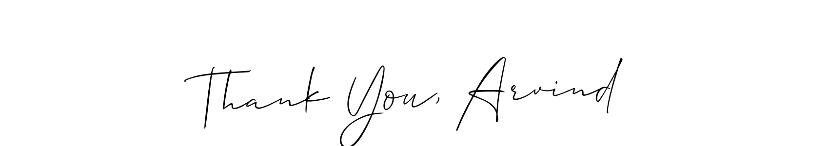 This is the best signature style for the Thank You, Arvind name. Also you like these signature font (Allison_Script). Mix name signature. Thank You, Arvind signature style 2 images and pictures png