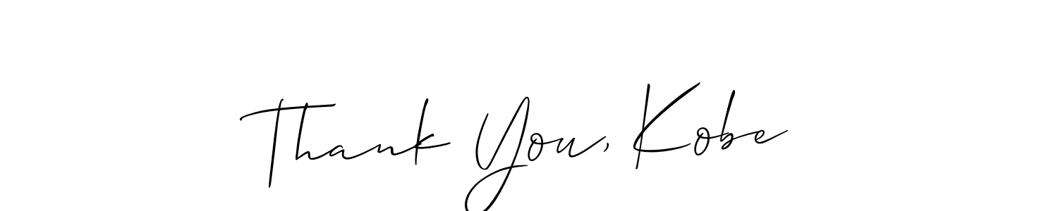 This is the best signature style for the Thank You, Kobe name. Also you like these signature font (Allison_Script). Mix name signature. Thank You, Kobe signature style 2 images and pictures png