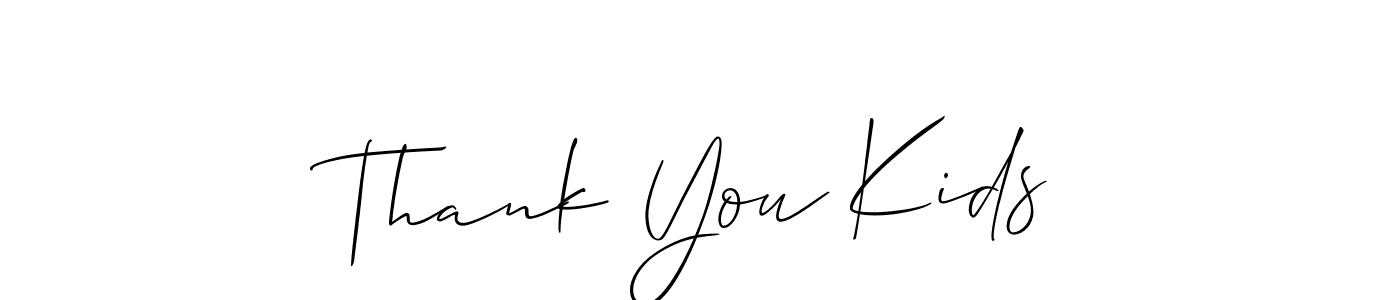 The best way (Allison_Script) to make a short signature is to pick only two or three words in your name. The name Thank You Kids include a total of six letters. For converting this name. Thank You Kids signature style 2 images and pictures png