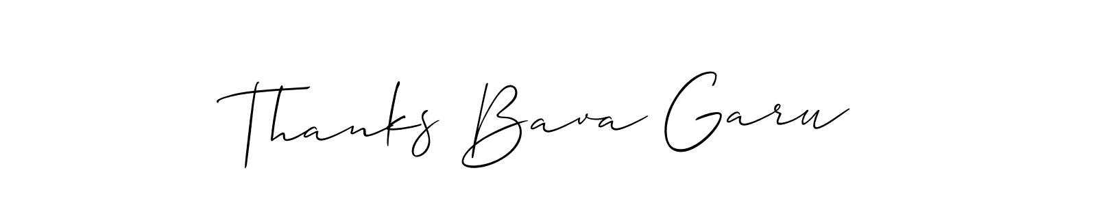 Use a signature maker to create a handwritten signature online. With this signature software, you can design (Allison_Script) your own signature for name Thanks Bava Garu. Thanks Bava Garu signature style 2 images and pictures png