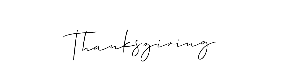 How to make Thanksgiving signature? Allison_Script is a professional autograph style. Create handwritten signature for Thanksgiving name. Thanksgiving signature style 2 images and pictures png