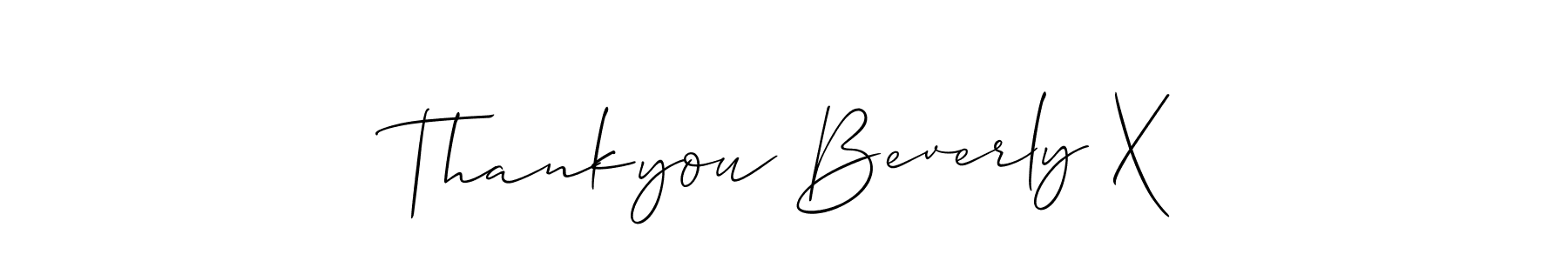 How to make Thankyou Beverly X name signature. Use Allison_Script style for creating short signs online. This is the latest handwritten sign. Thankyou Beverly X signature style 2 images and pictures png