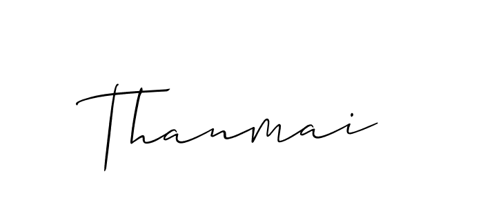 Use a signature maker to create a handwritten signature online. With this signature software, you can design (Allison_Script) your own signature for name Thanmai. Thanmai signature style 2 images and pictures png