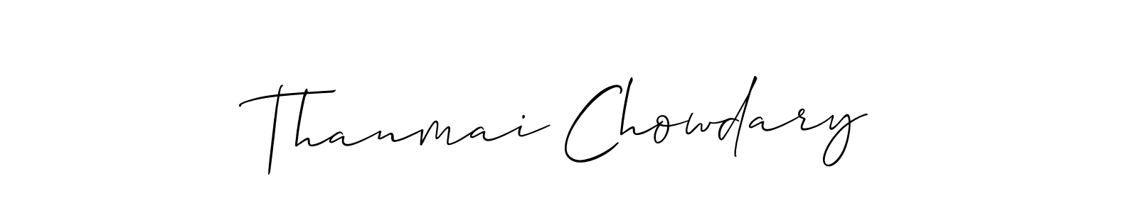 Also You can easily find your signature by using the search form. We will create Thanmai Chowdary name handwritten signature images for you free of cost using Allison_Script sign style. Thanmai Chowdary signature style 2 images and pictures png