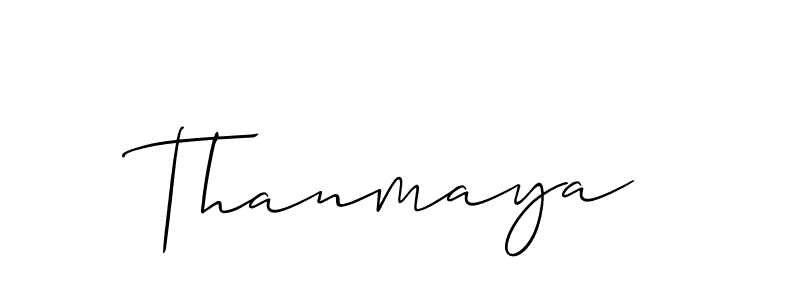 Make a beautiful signature design for name Thanmaya. With this signature (Allison_Script) style, you can create a handwritten signature for free. Thanmaya signature style 2 images and pictures png
