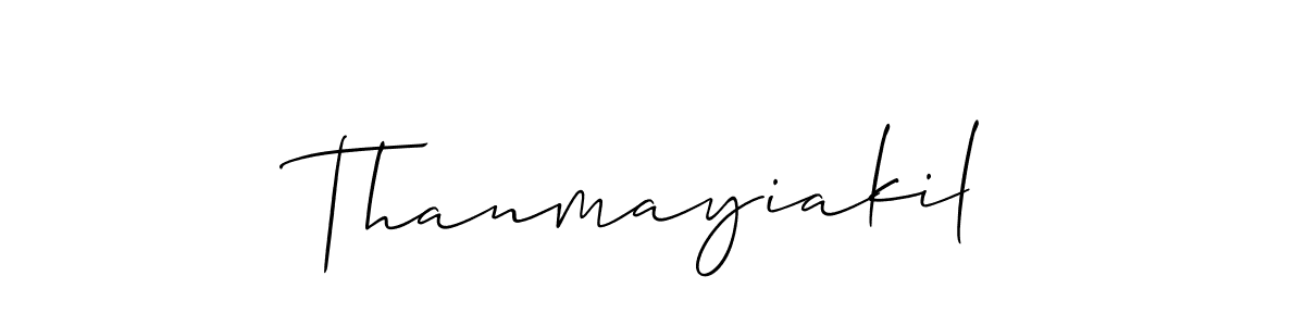 Create a beautiful signature design for name Thanmayiakil. With this signature (Allison_Script) fonts, you can make a handwritten signature for free. Thanmayiakil signature style 2 images and pictures png