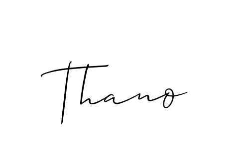 Use a signature maker to create a handwritten signature online. With this signature software, you can design (Allison_Script) your own signature for name Thano. Thano signature style 2 images and pictures png