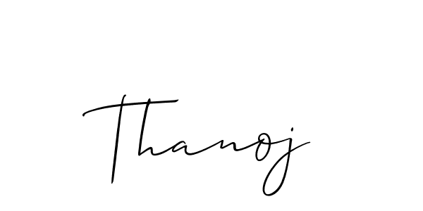 Design your own signature with our free online signature maker. With this signature software, you can create a handwritten (Allison_Script) signature for name Thanoj. Thanoj signature style 2 images and pictures png