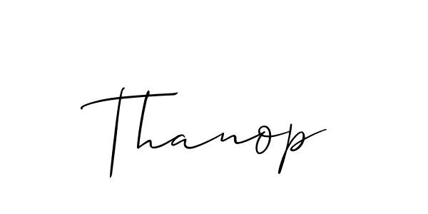 Allison_Script is a professional signature style that is perfect for those who want to add a touch of class to their signature. It is also a great choice for those who want to make their signature more unique. Get Thanop name to fancy signature for free. Thanop signature style 2 images and pictures png