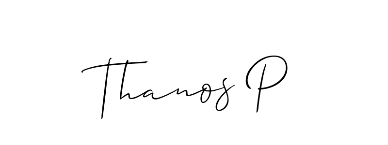 Also You can easily find your signature by using the search form. We will create Thanos P name handwritten signature images for you free of cost using Allison_Script sign style. Thanos P signature style 2 images and pictures png