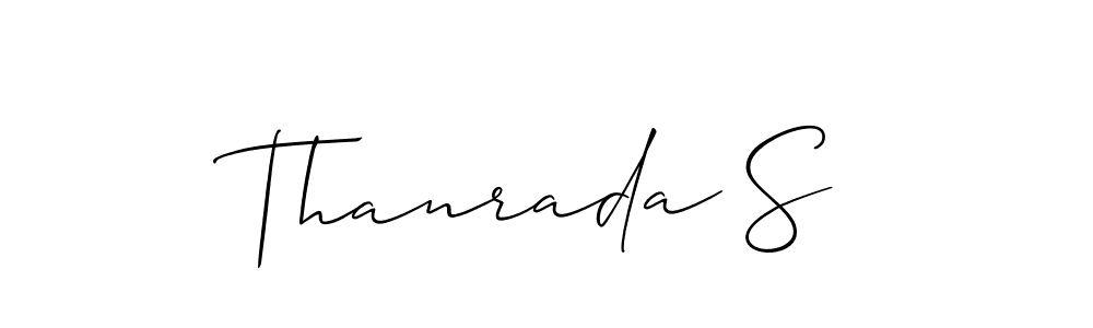How to make Thanrada S signature? Allison_Script is a professional autograph style. Create handwritten signature for Thanrada S name. Thanrada S signature style 2 images and pictures png