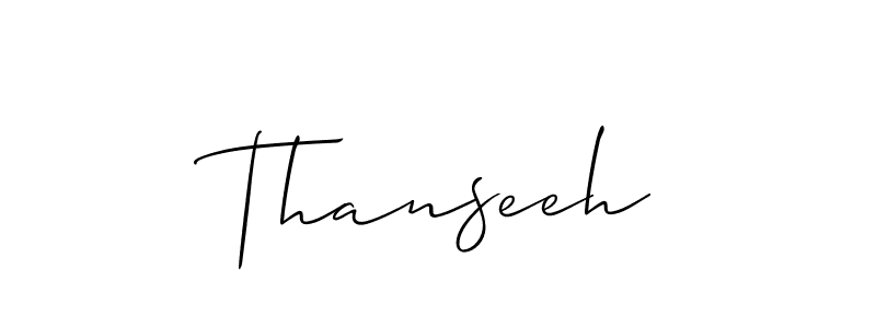 How to make Thanseeh name signature. Use Allison_Script style for creating short signs online. This is the latest handwritten sign. Thanseeh signature style 2 images and pictures png