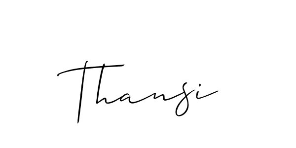 Design your own signature with our free online signature maker. With this signature software, you can create a handwritten (Allison_Script) signature for name Thansi. Thansi signature style 2 images and pictures png