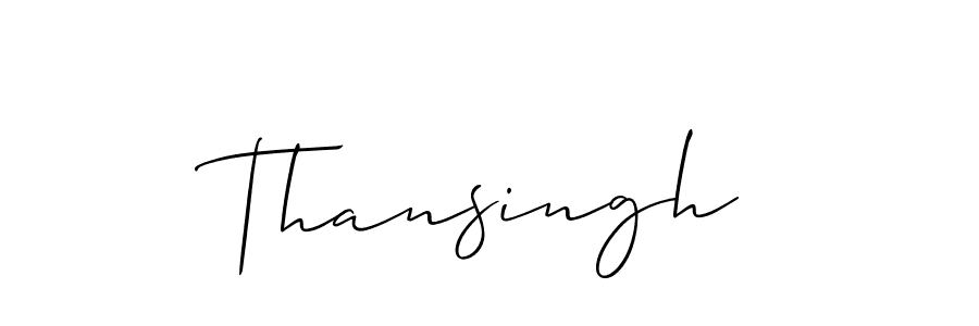 Make a beautiful signature design for name Thansingh. With this signature (Allison_Script) style, you can create a handwritten signature for free. Thansingh signature style 2 images and pictures png