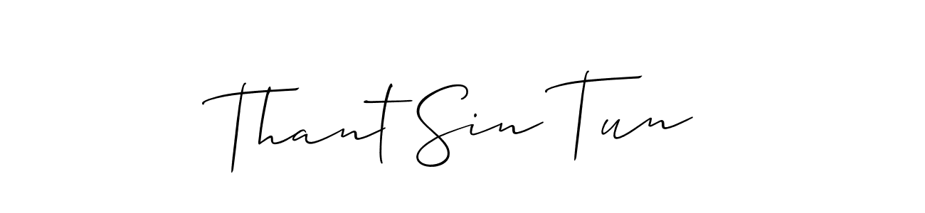 Use a signature maker to create a handwritten signature online. With this signature software, you can design (Allison_Script) your own signature for name Thant Sin Tun. Thant Sin Tun signature style 2 images and pictures png