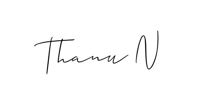 Create a beautiful signature design for name Thanu N. With this signature (Allison_Script) fonts, you can make a handwritten signature for free. Thanu N signature style 2 images and pictures png