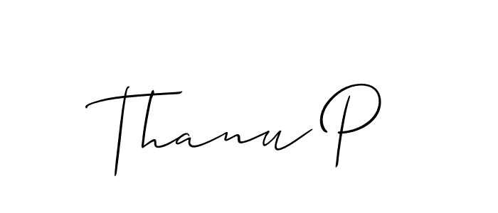 Also You can easily find your signature by using the search form. We will create Thanu P name handwritten signature images for you free of cost using Allison_Script sign style. Thanu P signature style 2 images and pictures png