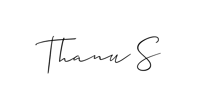 Design your own signature with our free online signature maker. With this signature software, you can create a handwritten (Allison_Script) signature for name Thanu S. Thanu S signature style 2 images and pictures png