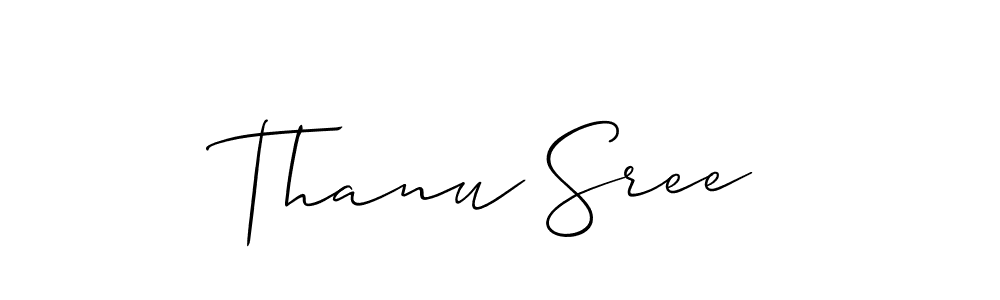 How to make Thanu Sree name signature. Use Allison_Script style for creating short signs online. This is the latest handwritten sign. Thanu Sree signature style 2 images and pictures png