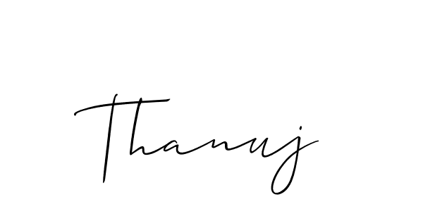 Also we have Thanuj name is the best signature style. Create professional handwritten signature collection using Allison_Script autograph style. Thanuj signature style 2 images and pictures png