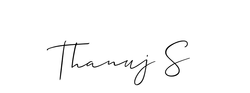 Thanuj S stylish signature style. Best Handwritten Sign (Allison_Script) for my name. Handwritten Signature Collection Ideas for my name Thanuj S. Thanuj S signature style 2 images and pictures png