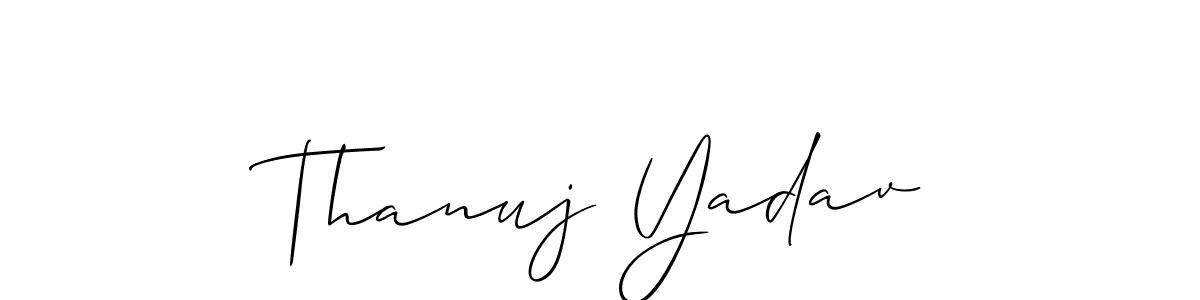 Similarly Allison_Script is the best handwritten signature design. Signature creator online .You can use it as an online autograph creator for name Thanuj Yadav. Thanuj Yadav signature style 2 images and pictures png