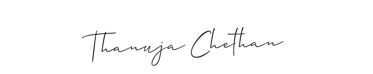 It looks lik you need a new signature style for name Thanuja Chethan. Design unique handwritten (Allison_Script) signature with our free signature maker in just a few clicks. Thanuja Chethan signature style 2 images and pictures png
