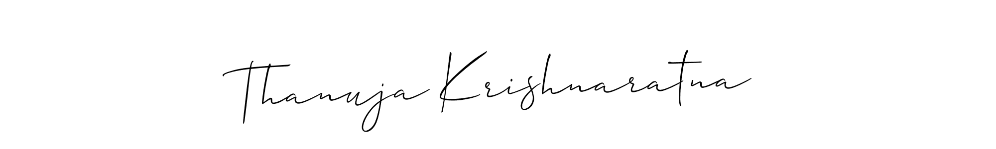 Similarly Allison_Script is the best handwritten signature design. Signature creator online .You can use it as an online autograph creator for name Thanuja Krishnaratna. Thanuja Krishnaratna signature style 2 images and pictures png