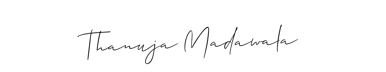 Use a signature maker to create a handwritten signature online. With this signature software, you can design (Allison_Script) your own signature for name Thanuja Madawala. Thanuja Madawala signature style 2 images and pictures png