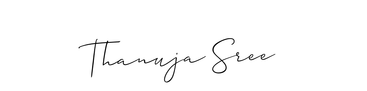 Also we have Thanuja Sree name is the best signature style. Create professional handwritten signature collection using Allison_Script autograph style. Thanuja Sree signature style 2 images and pictures png
