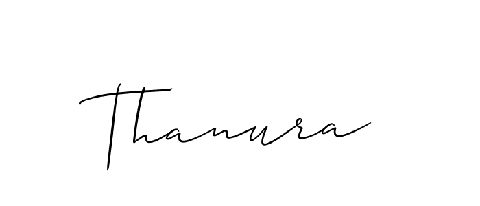 Use a signature maker to create a handwritten signature online. With this signature software, you can design (Allison_Script) your own signature for name Thanura. Thanura signature style 2 images and pictures png