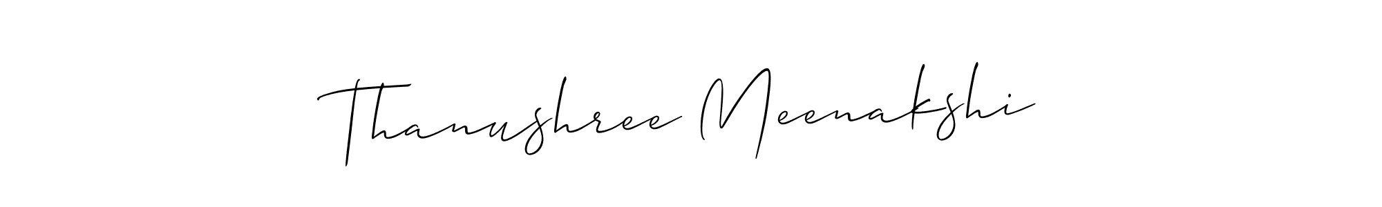 Also we have Thanushree Meenakshi name is the best signature style. Create professional handwritten signature collection using Allison_Script autograph style. Thanushree Meenakshi signature style 2 images and pictures png