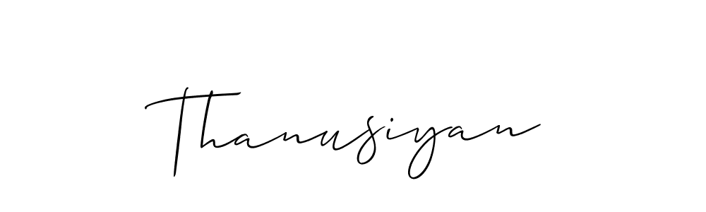 Use a signature maker to create a handwritten signature online. With this signature software, you can design (Allison_Script) your own signature for name Thanusiyan. Thanusiyan signature style 2 images and pictures png