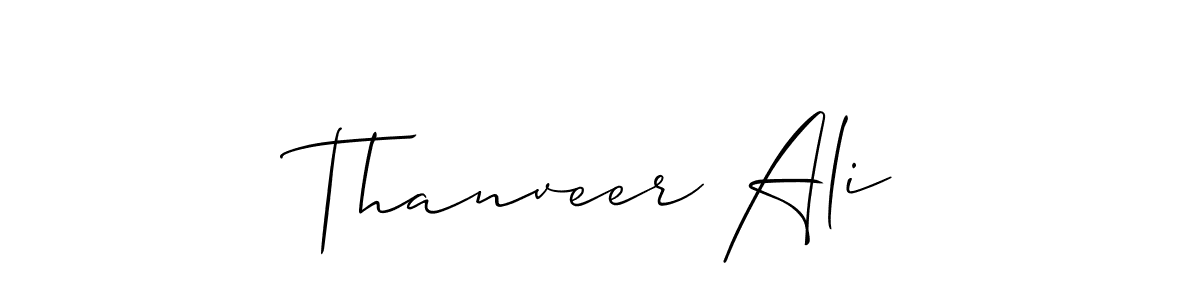 Allison_Script is a professional signature style that is perfect for those who want to add a touch of class to their signature. It is also a great choice for those who want to make their signature more unique. Get Thanveer Ali name to fancy signature for free. Thanveer Ali signature style 2 images and pictures png