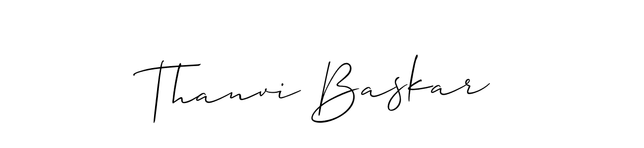 You should practise on your own different ways (Allison_Script) to write your name (Thanvi Baskar) in signature. don't let someone else do it for you. Thanvi Baskar signature style 2 images and pictures png
