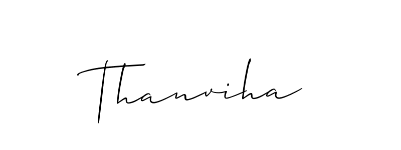 How to make Thanviha signature? Allison_Script is a professional autograph style. Create handwritten signature for Thanviha name. Thanviha signature style 2 images and pictures png