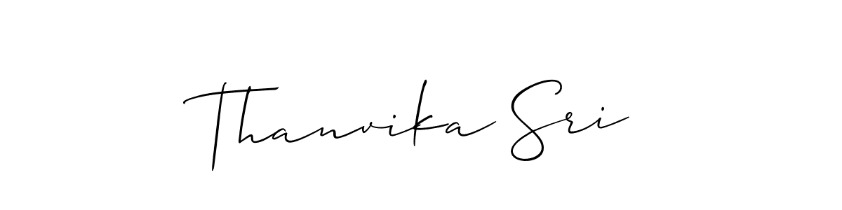 How to make Thanvika Sri name signature. Use Allison_Script style for creating short signs online. This is the latest handwritten sign. Thanvika Sri signature style 2 images and pictures png