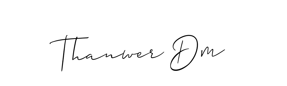 Make a beautiful signature design for name Thanwer Dm. With this signature (Allison_Script) style, you can create a handwritten signature for free. Thanwer Dm signature style 2 images and pictures png