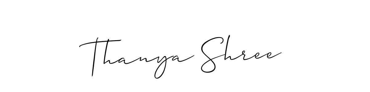 How to make Thanya Shree name signature. Use Allison_Script style for creating short signs online. This is the latest handwritten sign. Thanya Shree signature style 2 images and pictures png