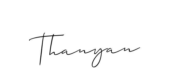 Design your own signature with our free online signature maker. With this signature software, you can create a handwritten (Allison_Script) signature for name Thanyan. Thanyan signature style 2 images and pictures png