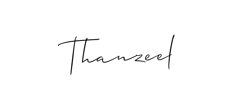 Also we have Thanzeel name is the best signature style. Create professional handwritten signature collection using Allison_Script autograph style. Thanzeel signature style 2 images and pictures png