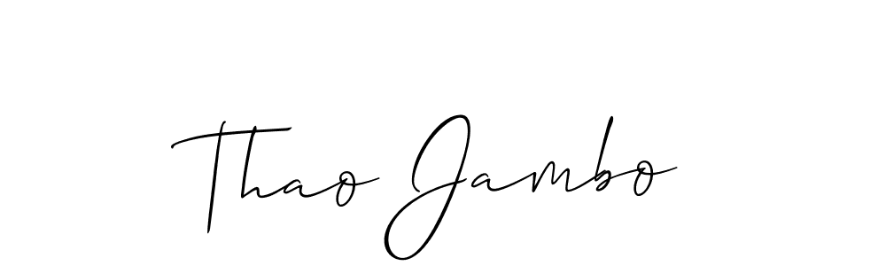 How to make Thao Jambo name signature. Use Allison_Script style for creating short signs online. This is the latest handwritten sign. Thao Jambo signature style 2 images and pictures png