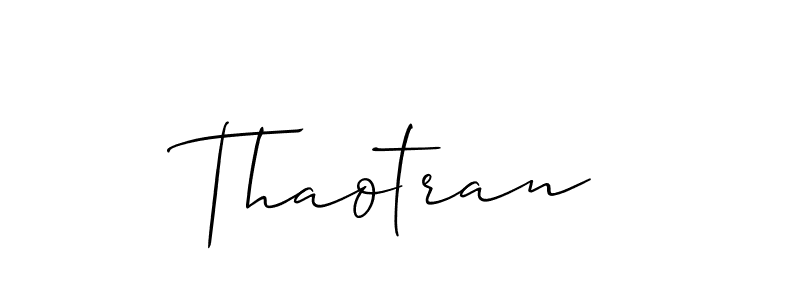 if you are searching for the best signature style for your name Thaotran. so please give up your signature search. here we have designed multiple signature styles  using Allison_Script. Thaotran signature style 2 images and pictures png