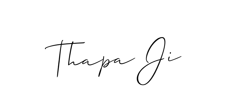 Make a beautiful signature design for name Thapa Ji. With this signature (Allison_Script) style, you can create a handwritten signature for free. Thapa Ji signature style 2 images and pictures png