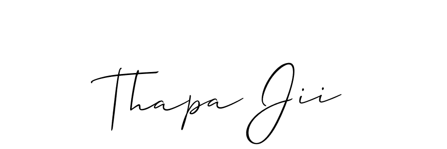 How to make Thapa Jii name signature. Use Allison_Script style for creating short signs online. This is the latest handwritten sign. Thapa Jii signature style 2 images and pictures png