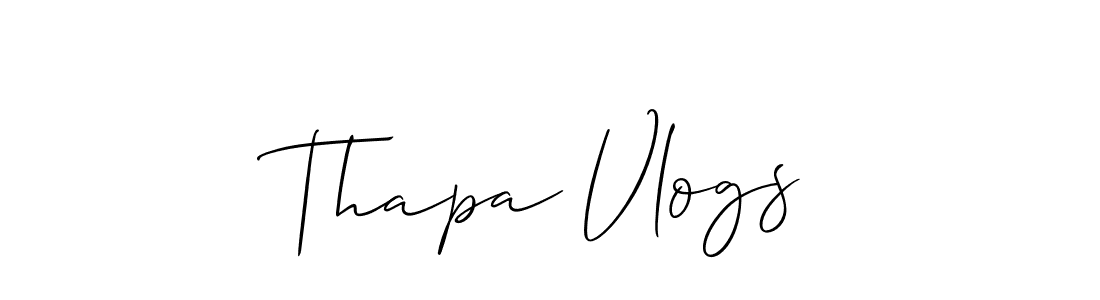 Also You can easily find your signature by using the search form. We will create Thapa Vlogs name handwritten signature images for you free of cost using Allison_Script sign style. Thapa Vlogs signature style 2 images and pictures png